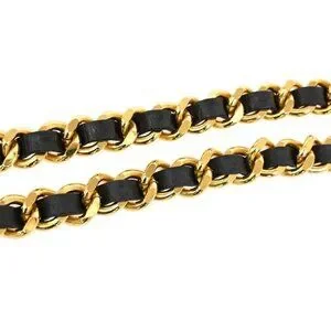 CHANEL CC Plate Medallion Charm Chain Belt Leather Black GHW Accessory CHANEL CC Plate Medallion Charm Chain Belt Leather Black GHW  main image 2